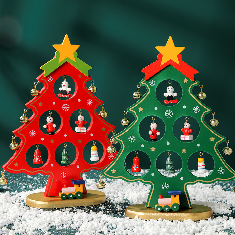 デスクトップ木製クリスマスツリーホームミニクリスマスツリー装飾ギフト小さなクリスマス装飾品新しいクロスボーダー|undefined