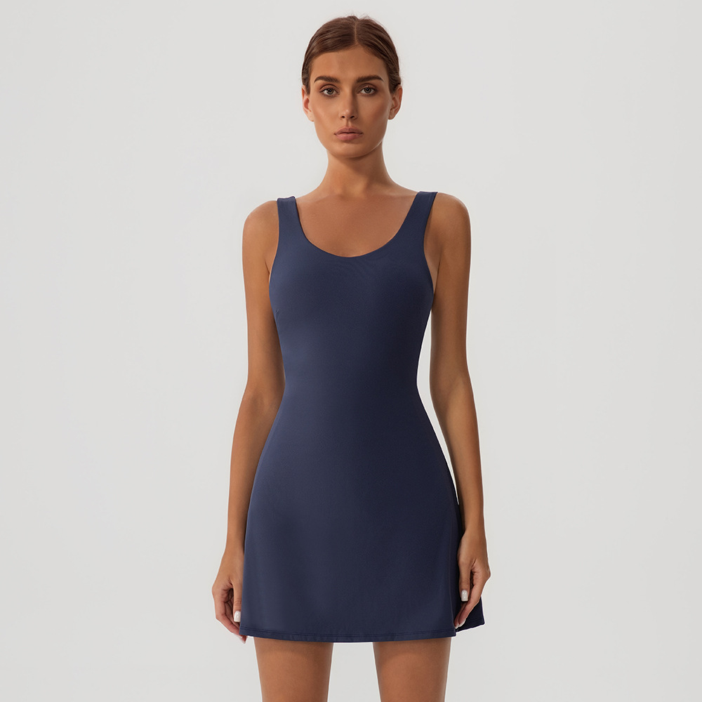 Verano nuevo vestido de tenis deportivo de mujer vestido corto de golf con pantalones de seguridad vestido de camisole vestido deportivo al aire libre