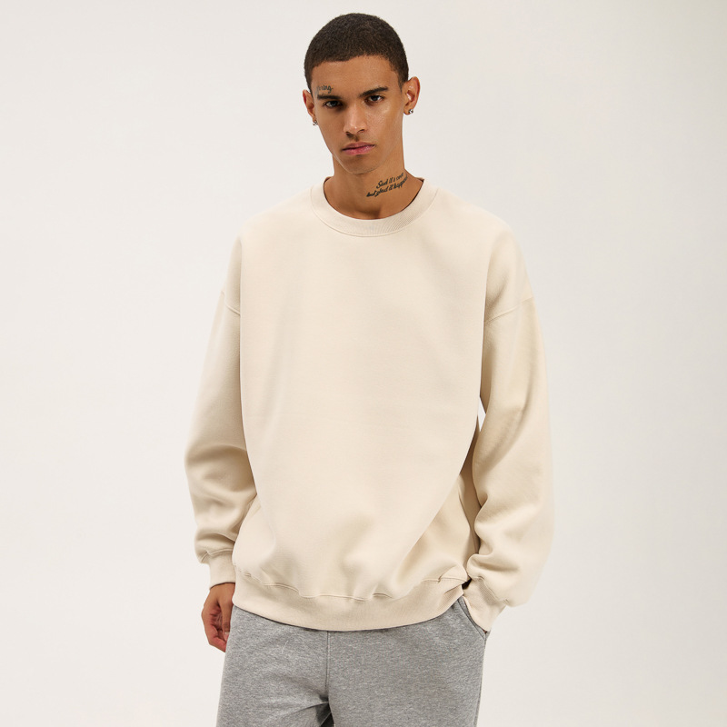 Suéter de inverno novo, modelo pulôver, 420g, em imitação de algodão, gola redonda, suéter casual e versátil para casais._voghion.com