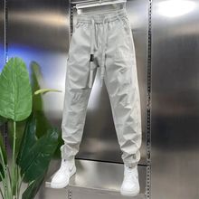 修身显瘦小脚哈伦裤男士帅气百搭九分束脚裤夏季薄款休闲工装裤男