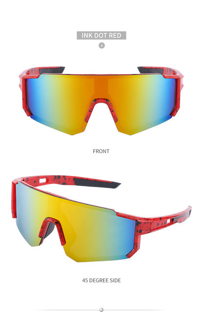 Occhiali Antivento Unisex Occhiali Da Sole Ciclismo Avvolgenti Occhiali Sportivi Specchiati Protezione UV400 Occhiali Sportivi