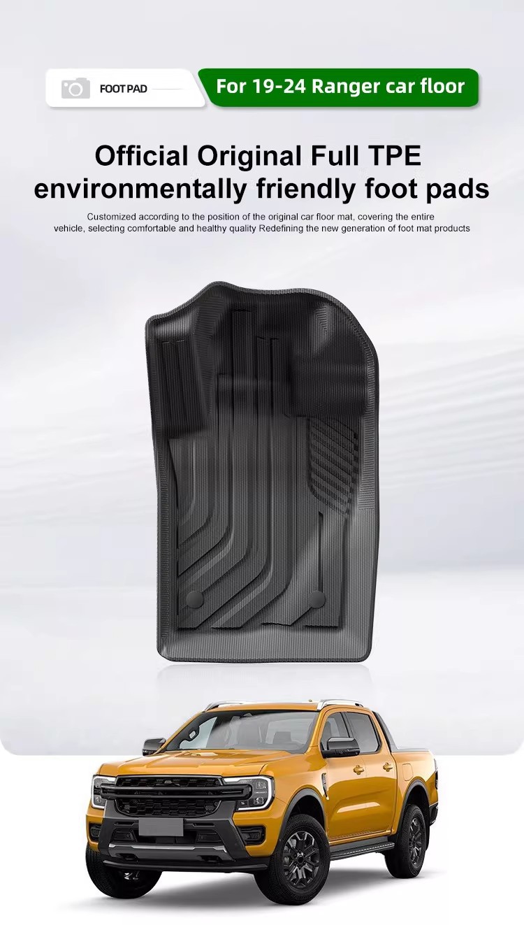 Suitable for 19-25 Models of Ford Ranger, Tpe Rear Bed Mats for Left and Right-Hand Drive Vehicles, Overseas