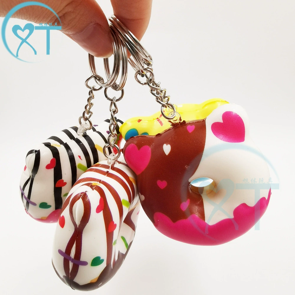 Детская игрушка для декомпрессии Пончик Брелок с медленным отскоком Рюкзак Кулон Декомпрессионная вентиляционная щепотка Музыка Трансграничная горячая распродажа