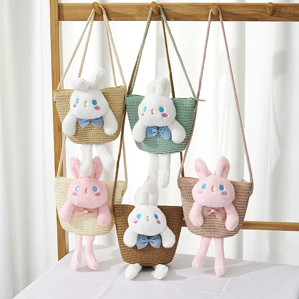 Children's bag female spring and summer cute cartoon rabbit little girl messenger bag zipper bag boy mini coin purse bag