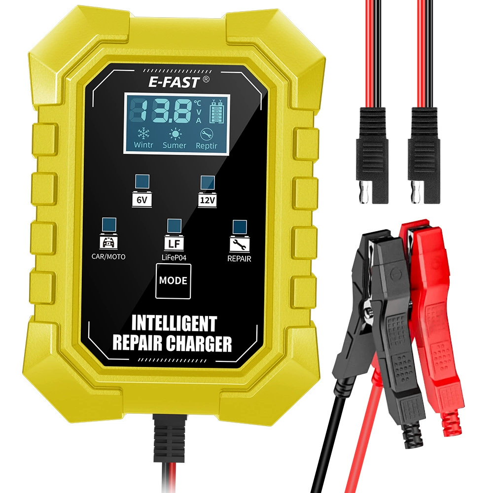 E-FAST 6V12V Двойное напряжение 1.5A Интеллектуальный импульсный ремонт зарядное устройство настенный автомобильный мотоцикл аккумулятор