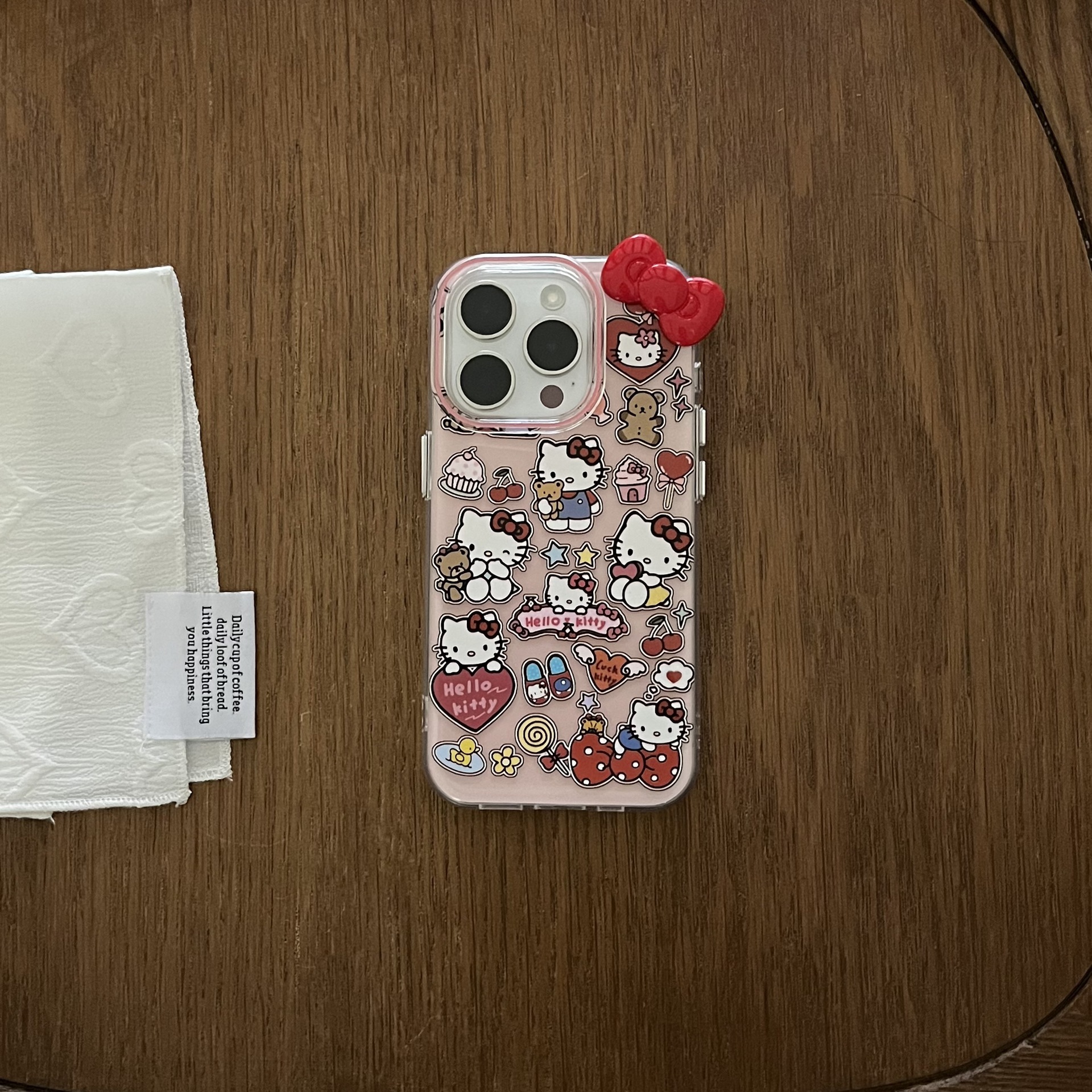 Ins Cute Bear KT Cat Adecuado para Apple 15ProMax Funda para teléfono iPhone 16Pro Mujer 14/13 Nuevo 16P