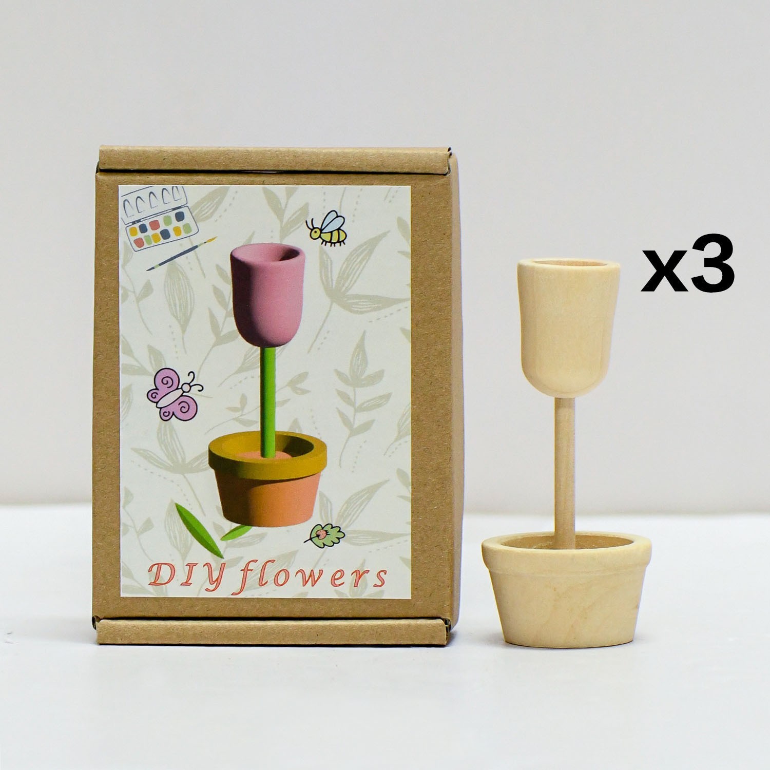 Nuevo producto bricolaje pintado a mano madera embrión fruta árbol de Navidad campana hongo casa se puede colorear regalo de vacaciones preescolar