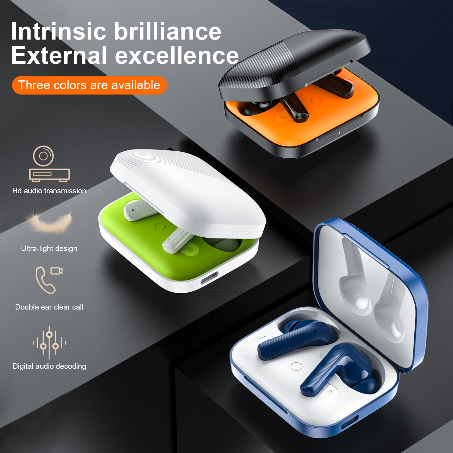 New Private Model Wireless TWS Bluetooth Hands Free Voice ANC Noise Cancelling Earphones_voghion.com
