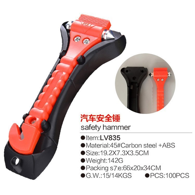 Car Safety Hammer, Multifunctional Dual-Head Metal Escape Tool with Cutter, Essential for Car Emergency Use