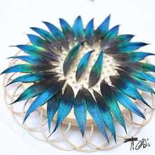 点翠工艺孔雀脖子蓝片毛特色羽手工饰品配饰DIY
