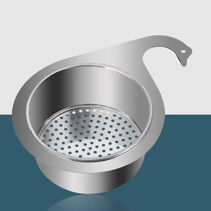 Stainless Steel Hanging Drain Rack Garbage Filter Basket Kitchen Sink Special Swan Drain Basket Factory Wholesale Manufacturer