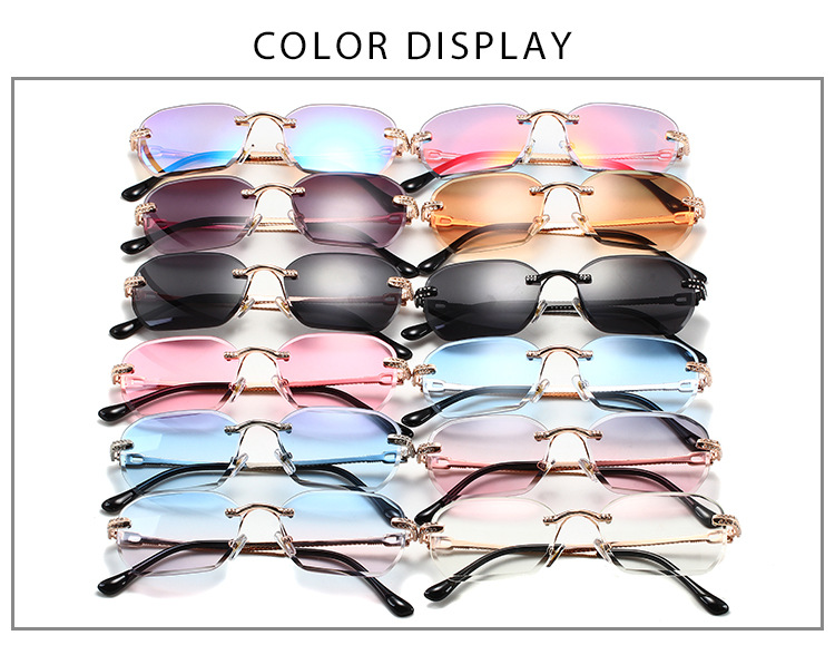 96g Weight Frameless Glasses Structure Sunglasses Classification PC, UV400 Protection Lens Material Square Glasses Style Outdoor Occasion Solid Color Pattern All Seasons Season Unisex Gender Simple Style, Classic Style Style Simple Style Classic Style Solid Color PC UV400 Protection Square Frameless Women's Sunglasses 3