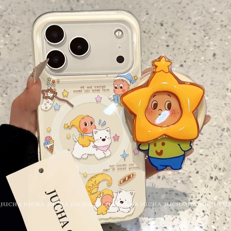 Puppy Suitable for Samsung S23Fe Mobile Phone Case S25Ultra/S24Plus Double-Layer Magnetic Suction 3 Apple 17Promax