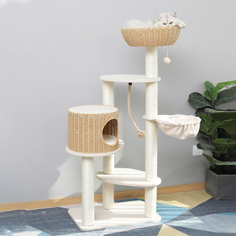 Gato escalada estante gato nido gato árbol gato agarrar tablero de seda escalada estante con plataforma de salto juguetes para gatos grandes multicapa tela de caña