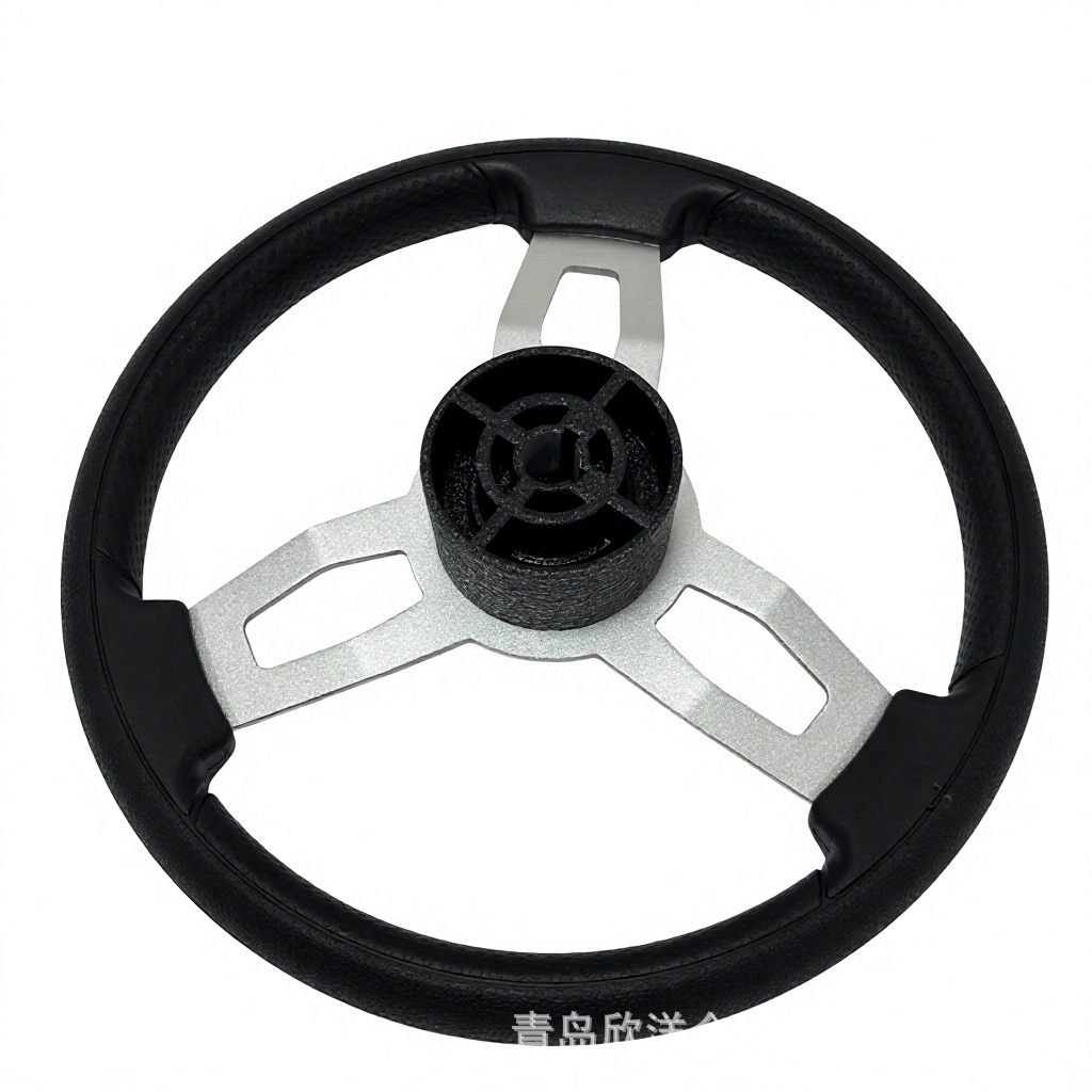 13.5inch Three-spoke stainless steel 304 foam soft grip ship steering wheel, yacht rudder wheel, marine steering wheel
