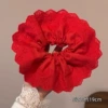 3# Red lace large intestine hair ring (4 layers)