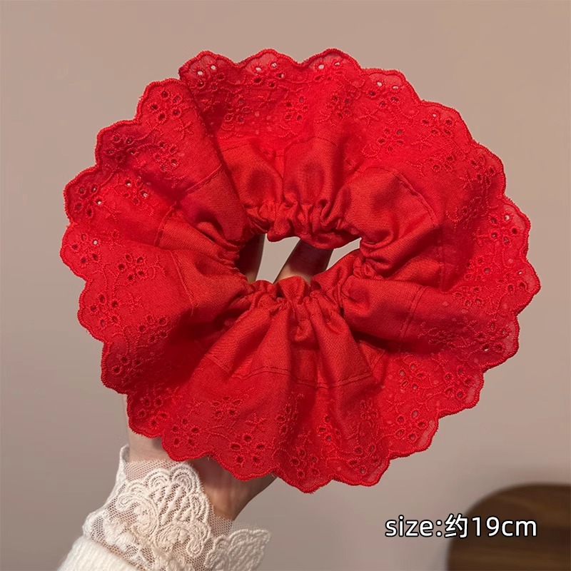 Encaje retro francés, diadema de intestino grueso, mujer 2025, nuevo estilo, cuerda para el cabello, banda de goma, lazo, dulce cuerda para el cabello, accesorios para el cabello