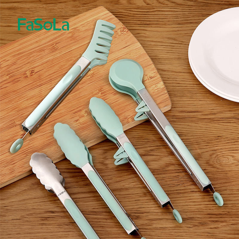 FaSoLa Clip Cocina Acero inoxidable Comida Fruta Pan Plato Barbacoa Barbacoa Hand Bistec Filete Especial