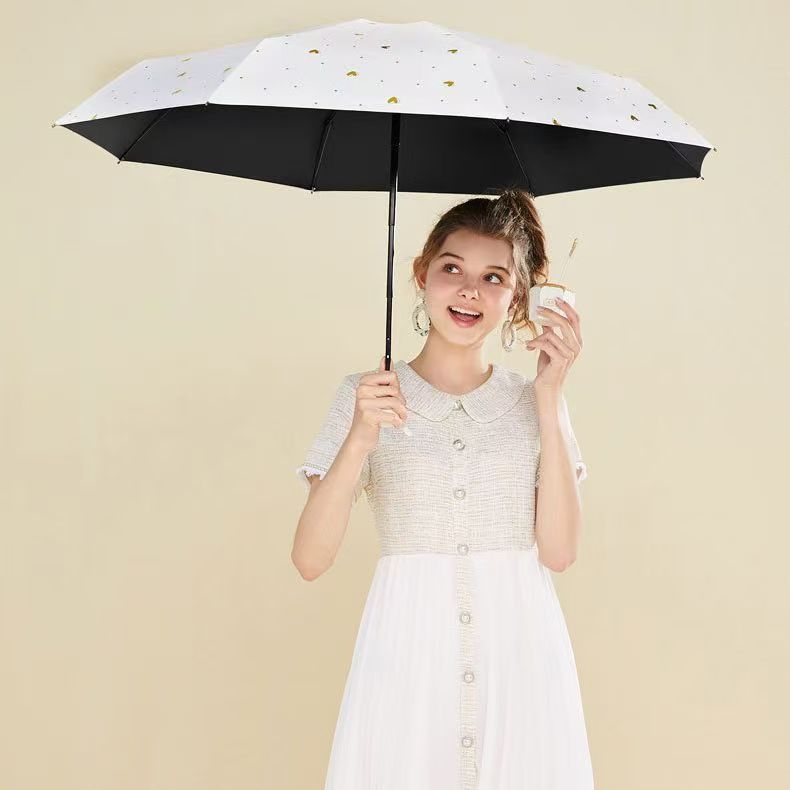 Capsule, small handheld umbrella solar-powered, sun protection