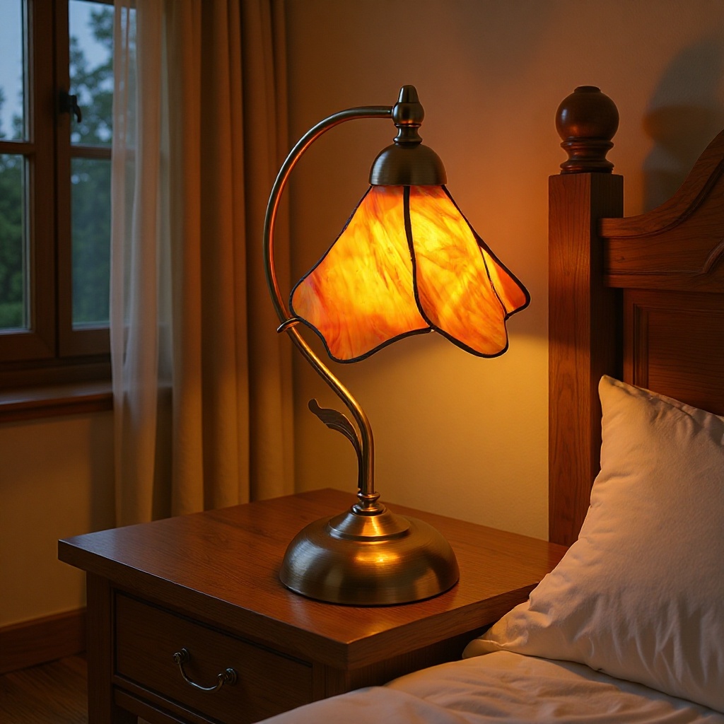 Factory direct supply desk lamp European retro bedroom bedside study lamp hotel creative glass decorative lamp