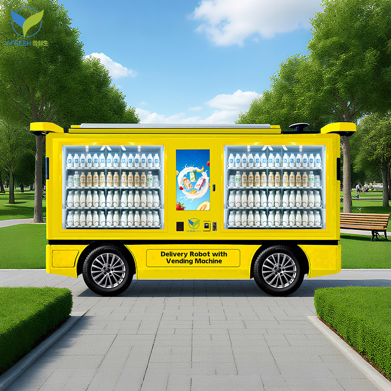牛奶售卖智能无人车外贸创业商场写字楼24小时自助贩卖机源头工厂