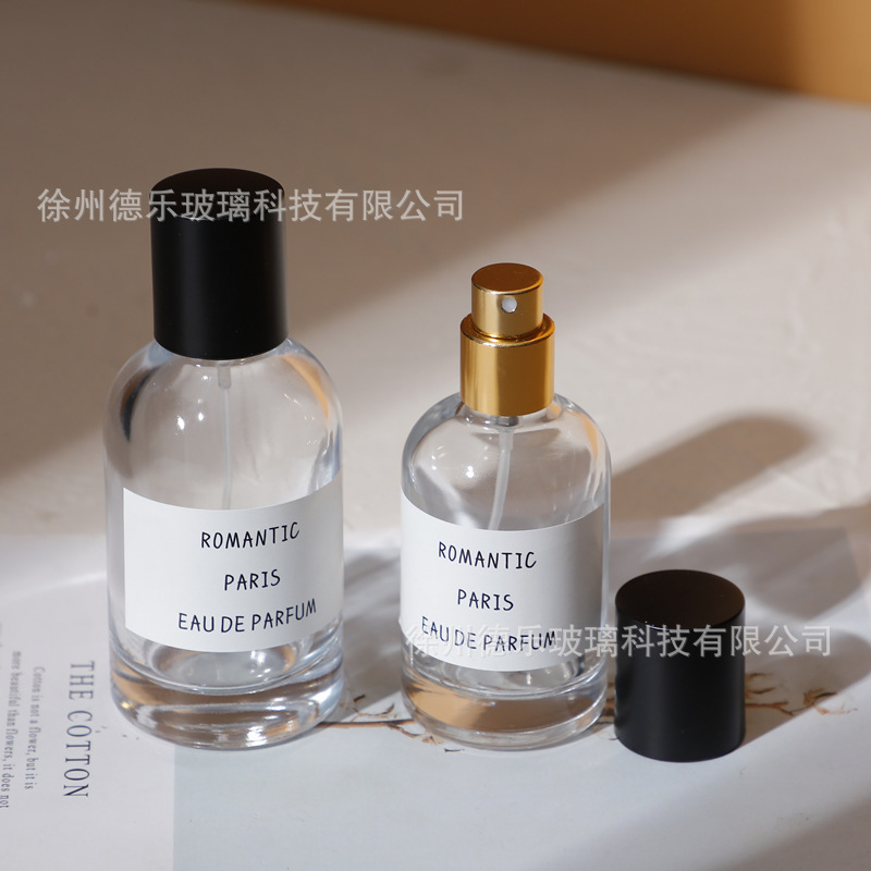 シンプルな透明ガラス香水瓶30ml 50ml 100ml香水包装瓶15mm口バヨネット香水瓶|undefined