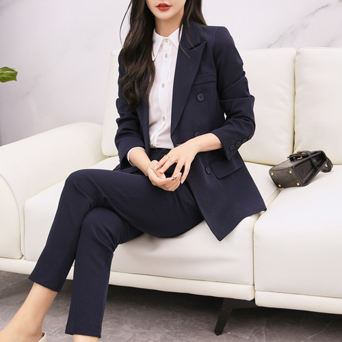 XZ089 Small pants suit-suit jacket plus size women's fat MM work clothes professional small pants suit suit