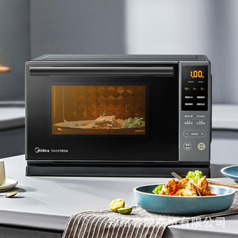 Midea Microwave Oven Pull-down Door wiTh Oven FuncTion Household 800w Variable Frequency LighT Wave FasT HeaTing Microwave Oven PC20m5T