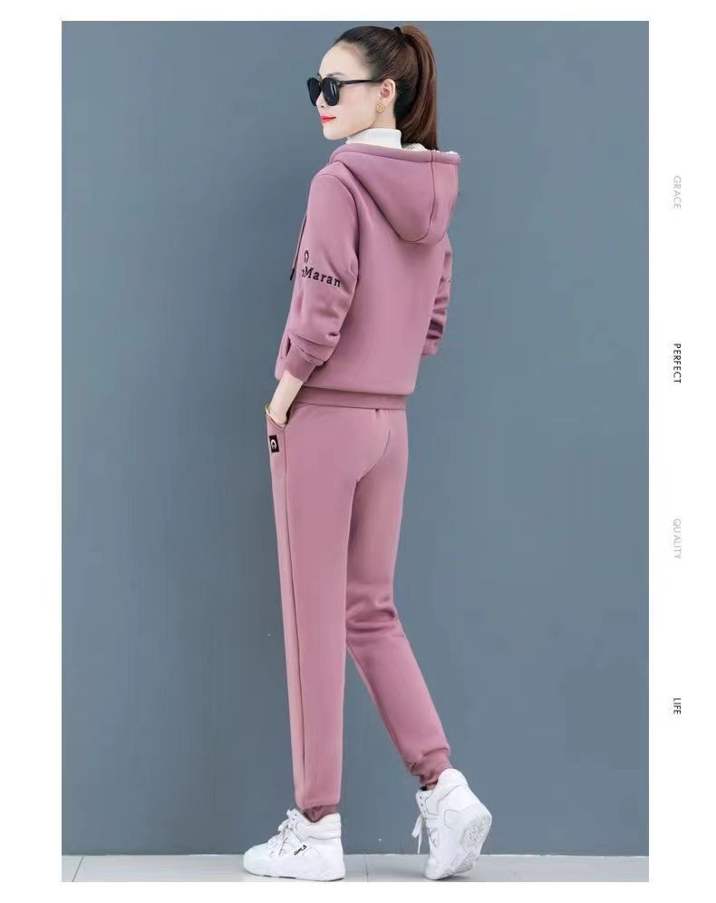 Damen Samt Trainingsanzug Set Für Damen Herbst Winter Zweiteiler_voghion.com