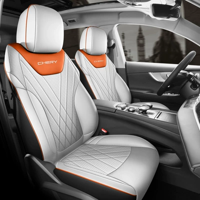 Modelə uyğun (Original) oturacaq örtükləri All-Inclusive Special Seat Cover, Car - gray-black-standard-version-eq7-shuxiangjia-special-five-seater-rear-half-surround