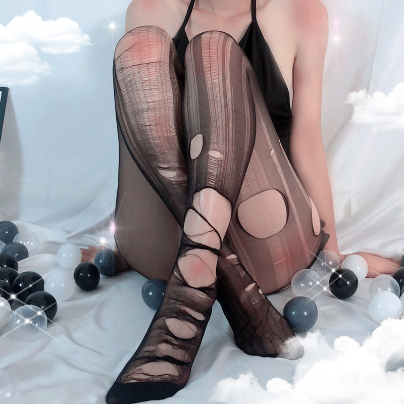 Sexy Medias desgarrable desechable sexy cuerpo completo negro ultrafino tentación libre caliente confidencial pie de la cama pantimedias
