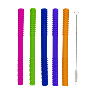 Cross-Border Baby Teething Stick, Food-Grade Silicone Teething Stick, Hollow Teething Tube with Brush, Toy Teething Tool