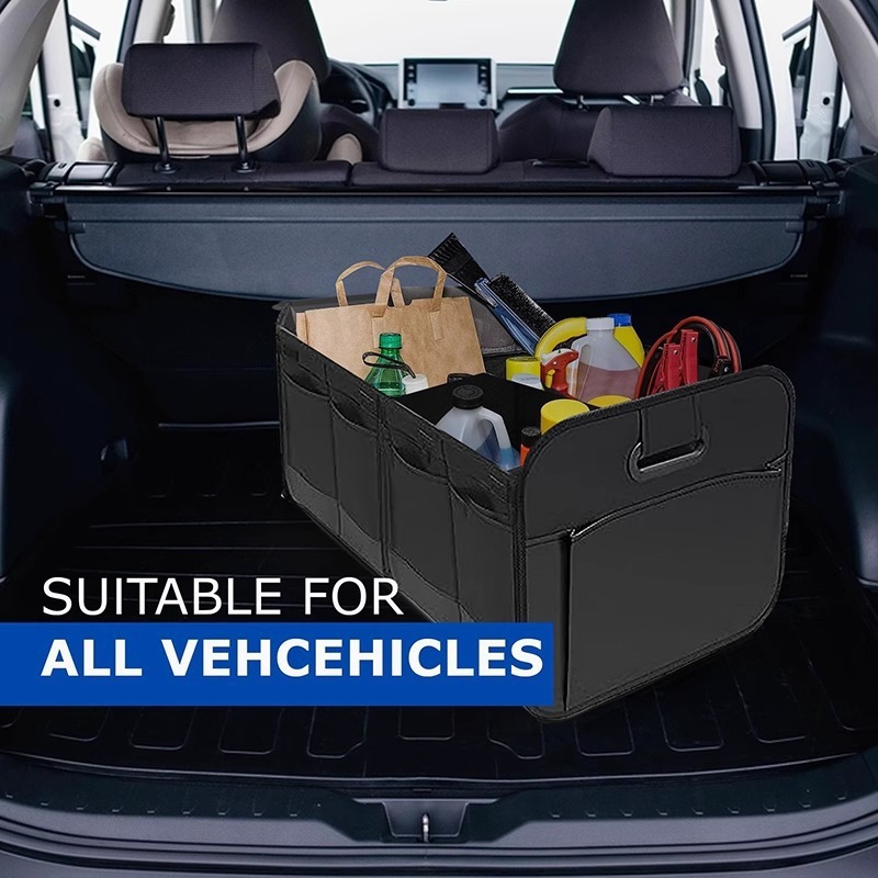 Cross-Border Car Storage Box, Trunk Storage Box, Oxford Cloth with Handle, Large Capacity, Foldable Storage Box