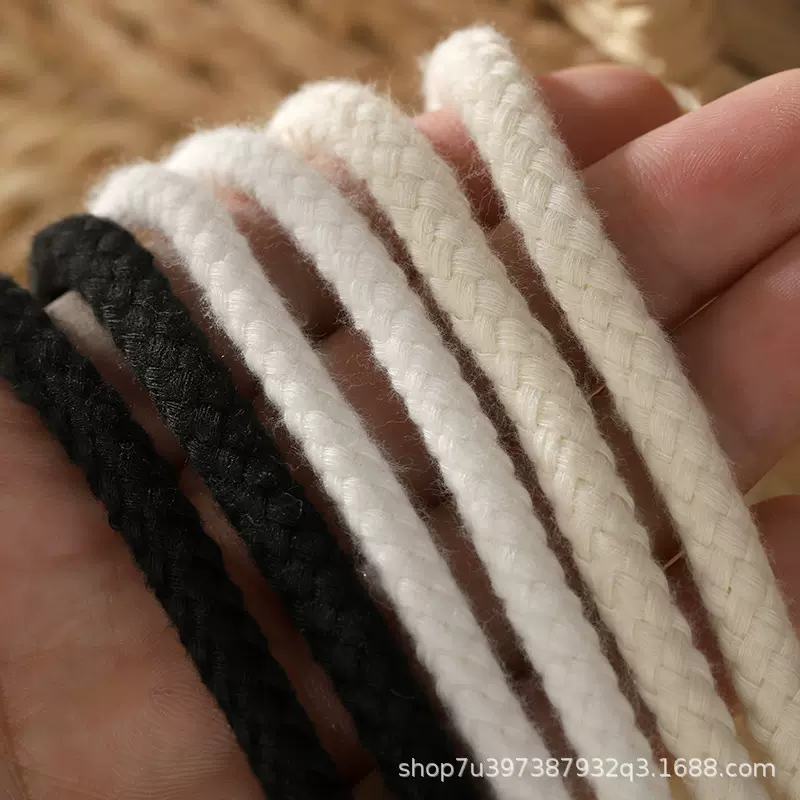 麻绳鞋带圆绳配AF1AJ1空军一号DUNK圆形7mm黑白米色运动鞋帶绳