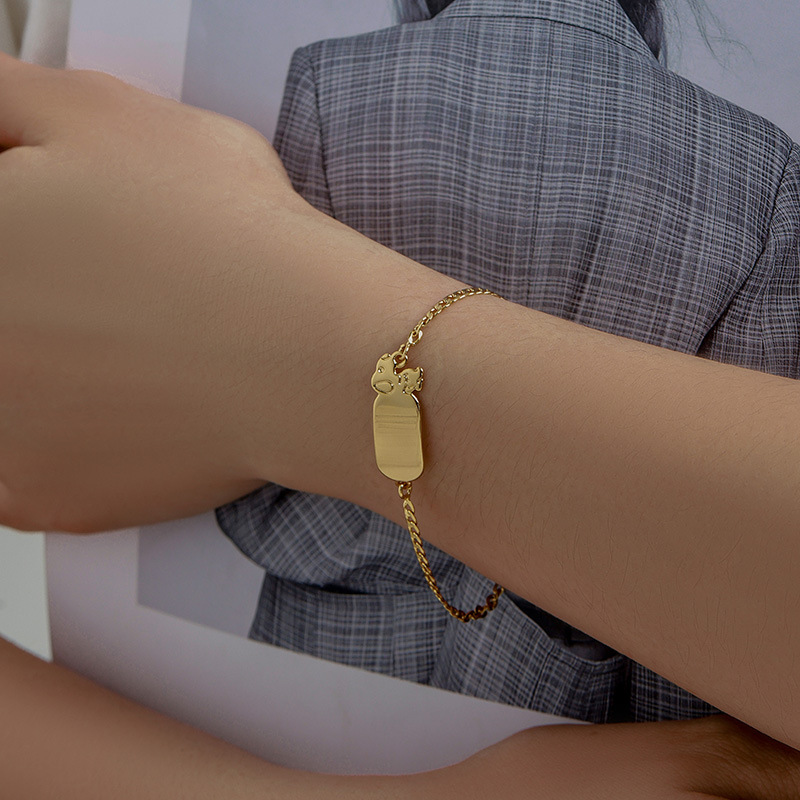 Pulsera Cuadrada de Diseño Simple y Moderno, Chapada en Oro de 24k, Aleación de Alta Gama, Versátil, de Xuping Jewelry