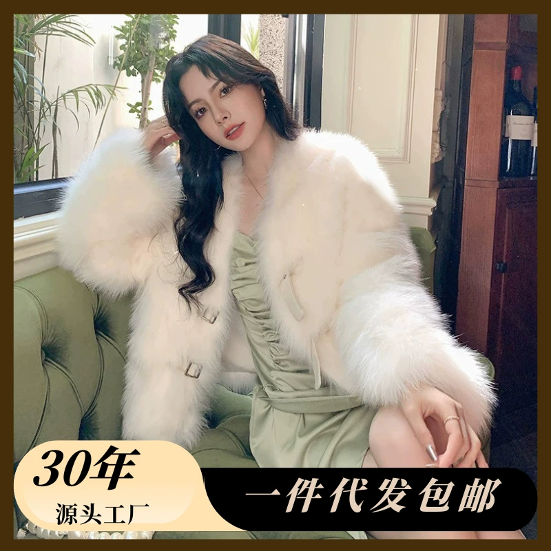 Velvet short elite trench coat, keep warm jacket