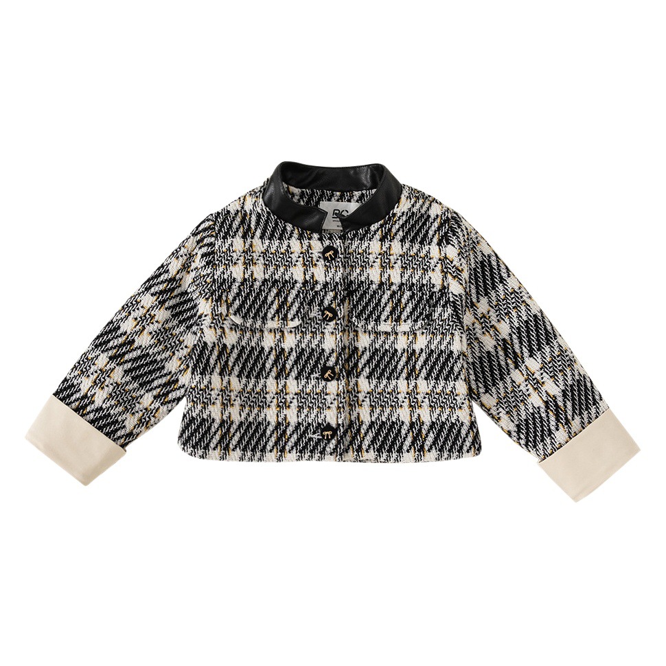 Youbao niña primavera niña bebé pequeño abrigo fragante pata de gallo corto chaqueta de punto de moda QY23016