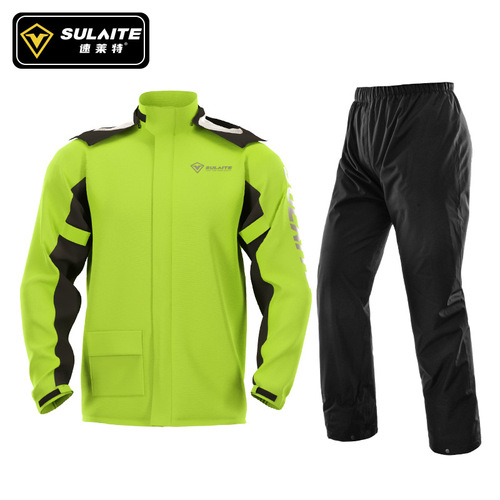 SULAITE Motorcycle Raincoat and Rain Pants Set Outdoor Cycling Full Body Split Raincoat Pants with Hidden Shoe Covers