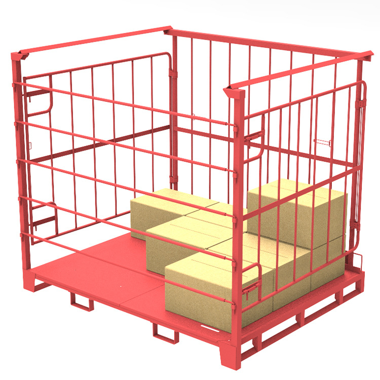 固定式家电回收箱 上海巧固架厂家供应带加挂杆大型金属周转框