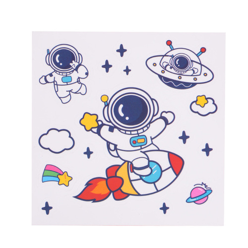 Cute Astronaut DIY Sticker Creative Cartoon Pattern Transparent Waterproof Adhesive Sticker INS Stationery Water Bottle Sticker