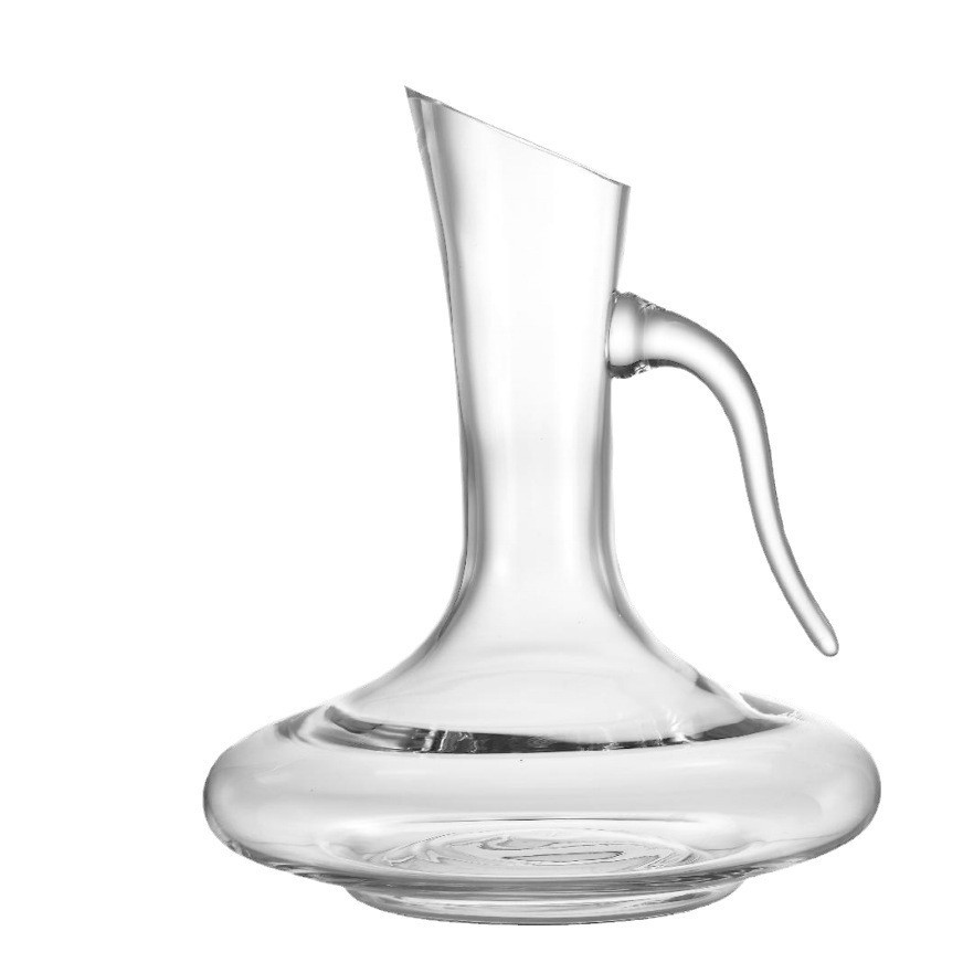 Creativo vidrio inclinado decanter con mango decanter de vino vino vino separador de vino conjunto de logotipo impreso