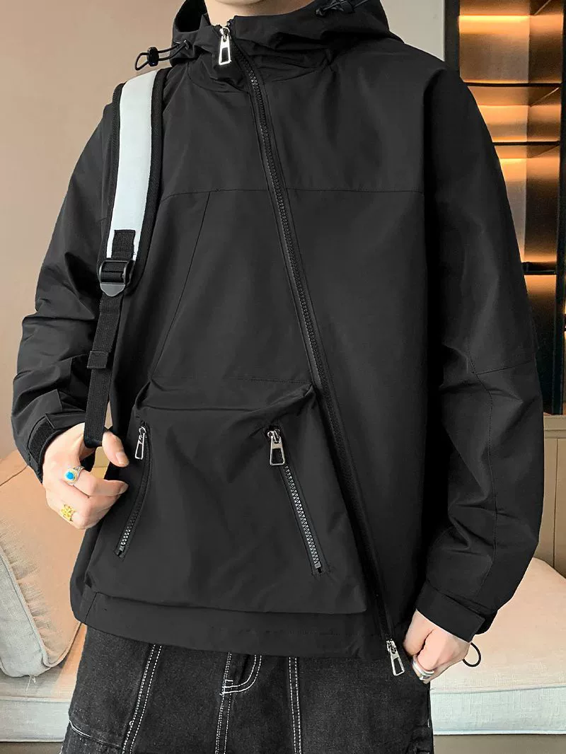 Мужская куртка зеленого цвета авокадо, новинка 2024, модные брендовые ветрозащитные топы, молодежная осенняя рабочая куртка