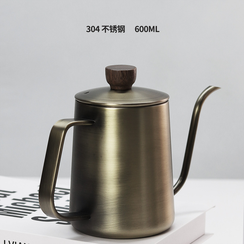 Antique Bronze-Colored Vintage Coffee Pour-Over Kettle, 304 Stainless Steel Long Spout Kettle with Scale, Pour-Over Coffee Brewing Kettle Antique Bronze-Colored Vintage Coffee Pour-Over Kettle, 304 Stainless Steel Long Spout Kettle with Scale, Pour-Over Coffee Brewing Kettle