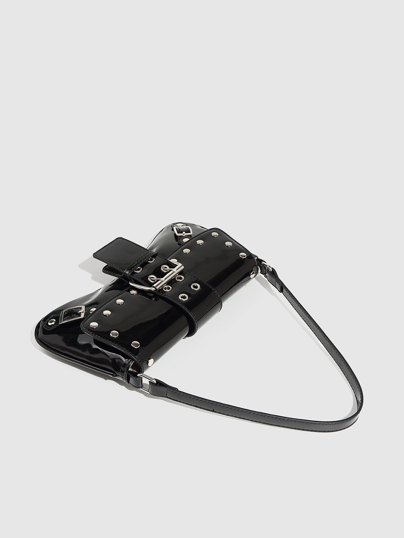 Solid Color Pattern All Seasons Season Women's Medium Pu Leather Solid Color Streetwear Square Magnetic Buckle Baguette Bag