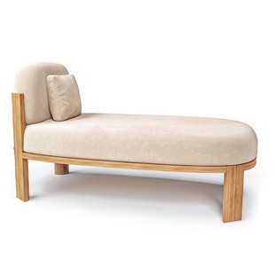 Nordic minimalist small apartment living room bedroom solid wood concubine bed Hotel Club beauty salon fabric sofa concubine chair