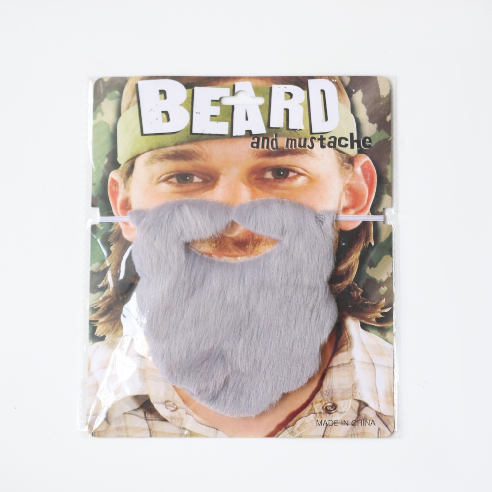 La barba es gris.