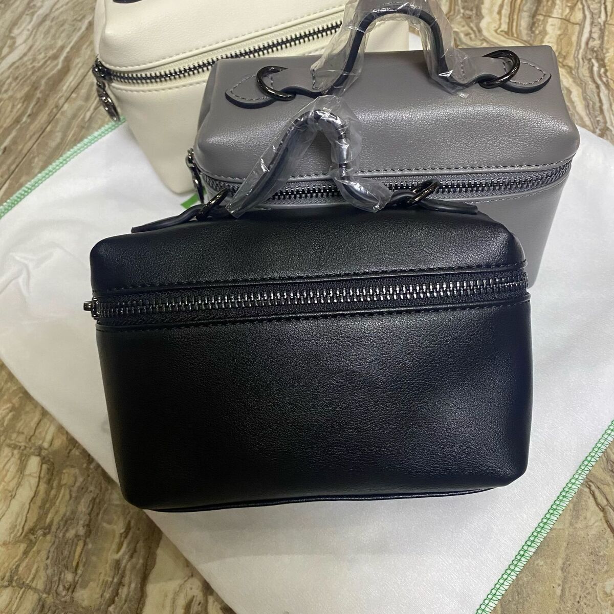 프랑스 새로운 COWHIDE LONGXIANG 작은 광장 가방 휴대용 도시락 가방 미니 크로스 바디 소녀의 만두 가방 상자 화장품 가방