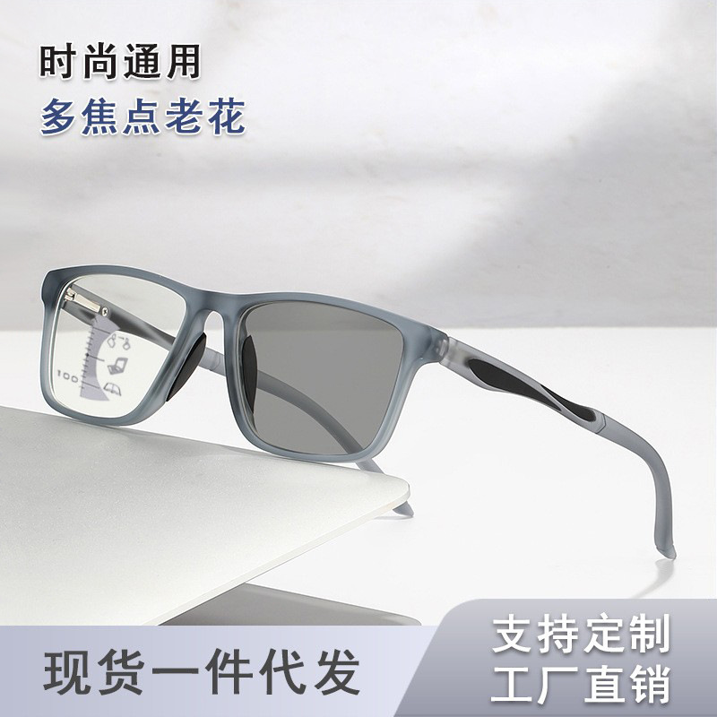 Inteligente de cambio de color de lejos y cerca de doble propósito anti-luz azul transfronteriza viejos de alta definición viejos de mediana edad gafas multifocales