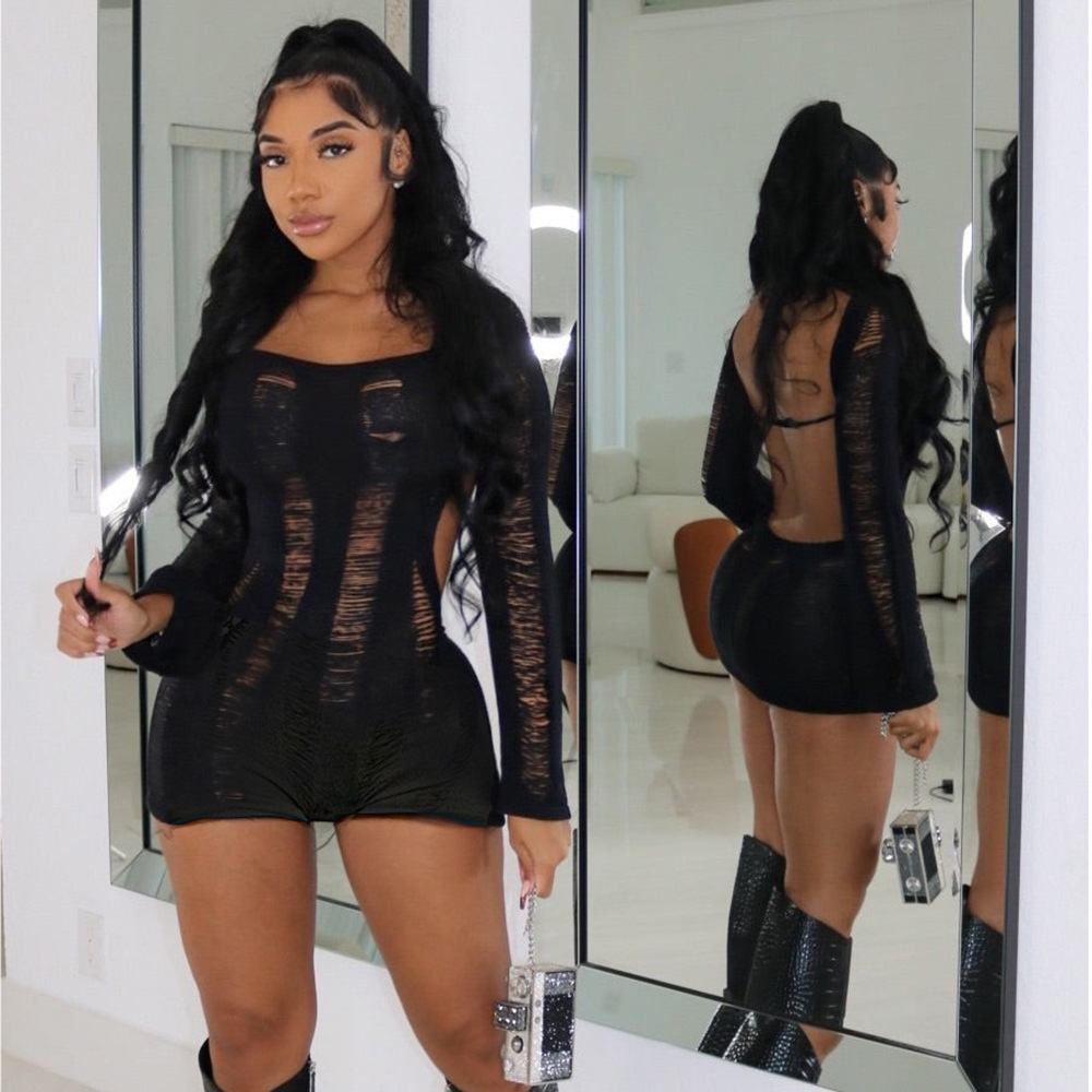 Ropa de mujer transfronteriza europea y americana Amazon nueva calle sexy chica caliente desgastada fuera del hombro Delgado mono sin espalda
