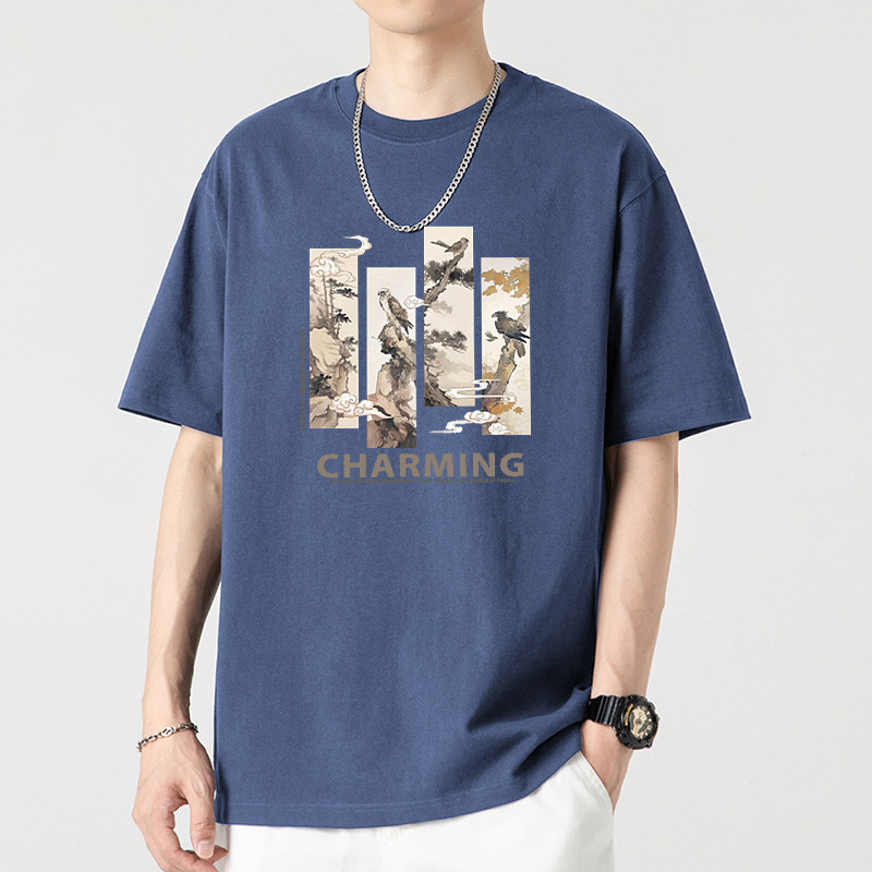 Camiseta de algodón de manga corta para hombres, ropa de verano para hombres, marca de moda para hombres, camiseta de algodón de media manga nueva, ropa de hombre image 10